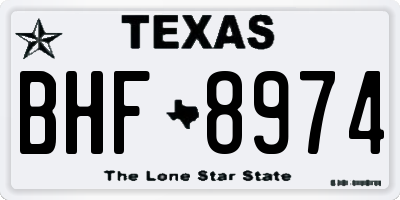 TX license plate BHF8974