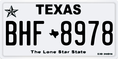 TX license plate BHF8978