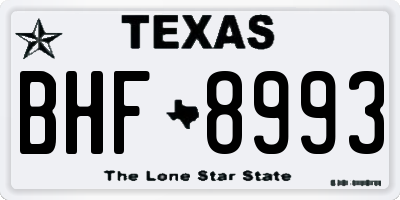TX license plate BHF8993