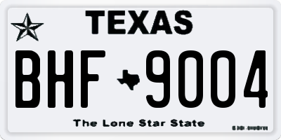 TX license plate BHF9004