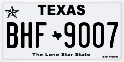 TX license plate BHF9007