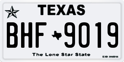 TX license plate BHF9019