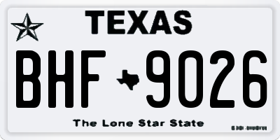 TX license plate BHF9026