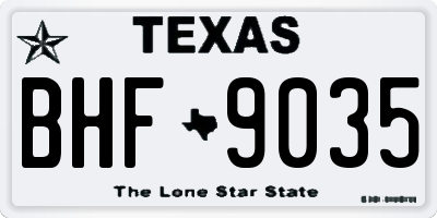 TX license plate BHF9035