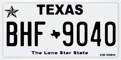 TX license plate BHF9040