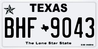 TX license plate BHF9043