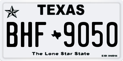 TX license plate BHF9050