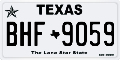 TX license plate BHF9059