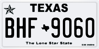 TX license plate BHF9060