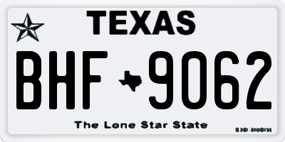 TX license plate BHF9062