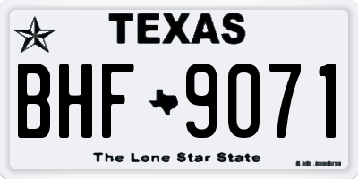 TX license plate BHF9071