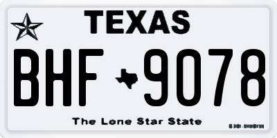TX license plate BHF9078