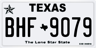 TX license plate BHF9079