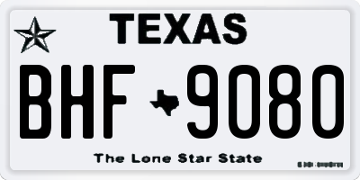 TX license plate BHF9080