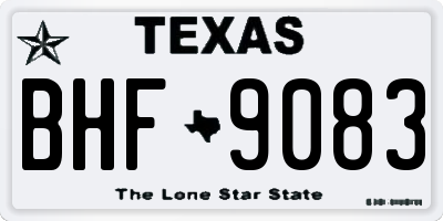 TX license plate BHF9083
