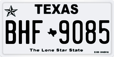 TX license plate BHF9085