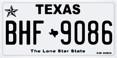 TX license plate BHF9086
