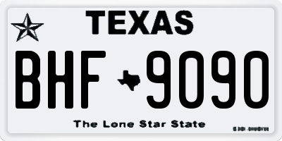 TX license plate BHF9090