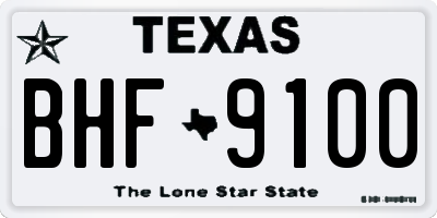 TX license plate BHF9100