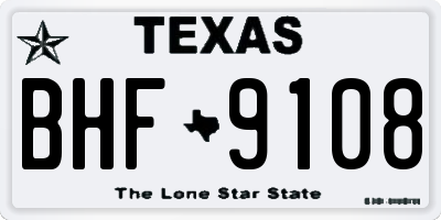 TX license plate BHF9108