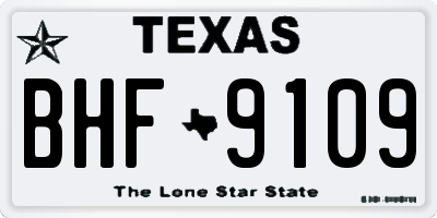 TX license plate BHF9109