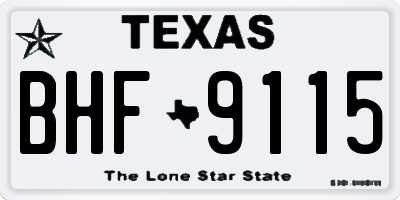 TX license plate BHF9115