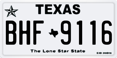 TX license plate BHF9116