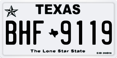 TX license plate BHF9119