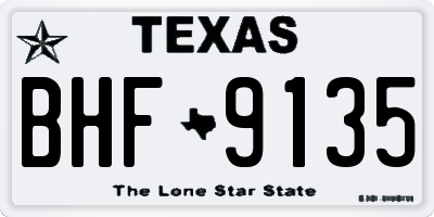 TX license plate BHF9135