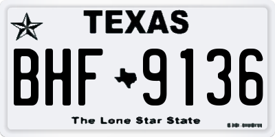 TX license plate BHF9136