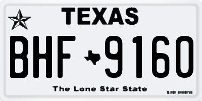 TX license plate BHF9160