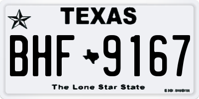TX license plate BHF9167