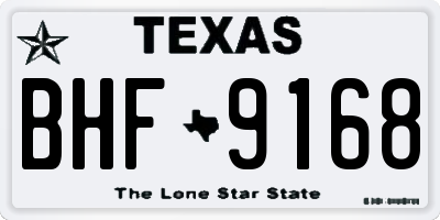 TX license plate BHF9168