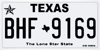 TX license plate BHF9169