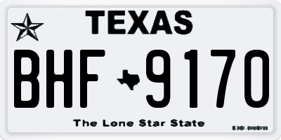TX license plate BHF9170