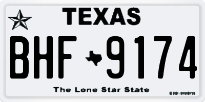 TX license plate BHF9174