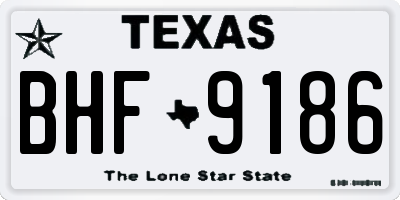 TX license plate BHF9186