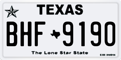 TX license plate BHF9190