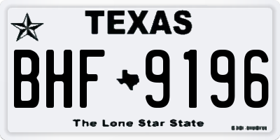 TX license plate BHF9196