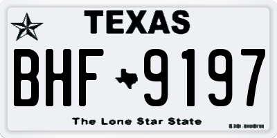 TX license plate BHF9197