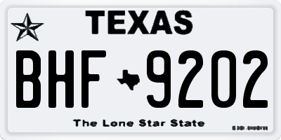 TX license plate BHF9202