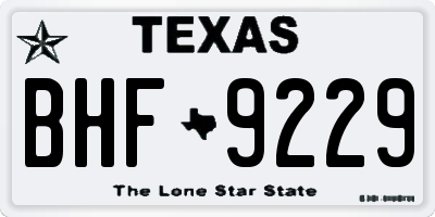 TX license plate BHF9229