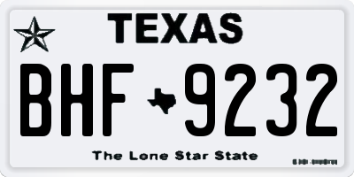 TX license plate BHF9232