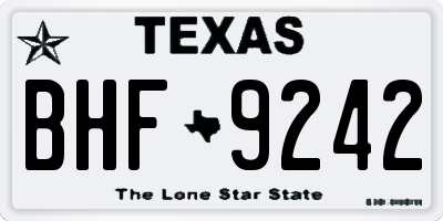 TX license plate BHF9242