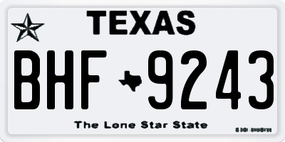 TX license plate BHF9243