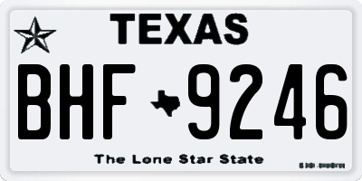 TX license plate BHF9246