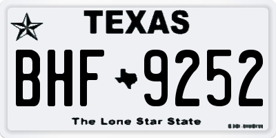 TX license plate BHF9252