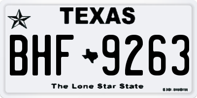 TX license plate BHF9263