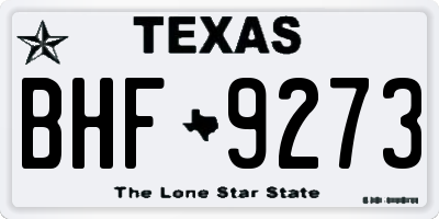 TX license plate BHF9273