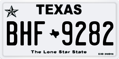 TX license plate BHF9282